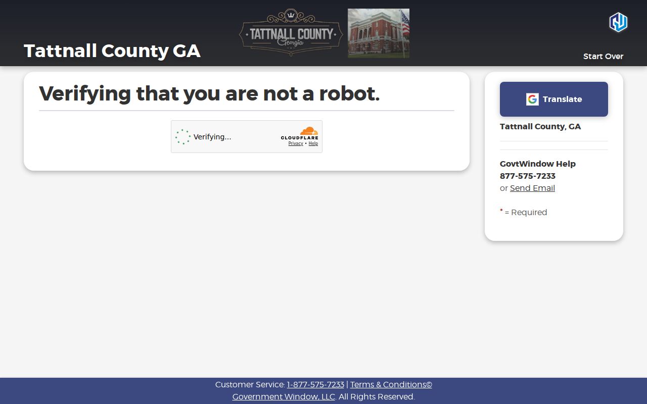 Tattnall County ticket payment CAPTCHA access gate