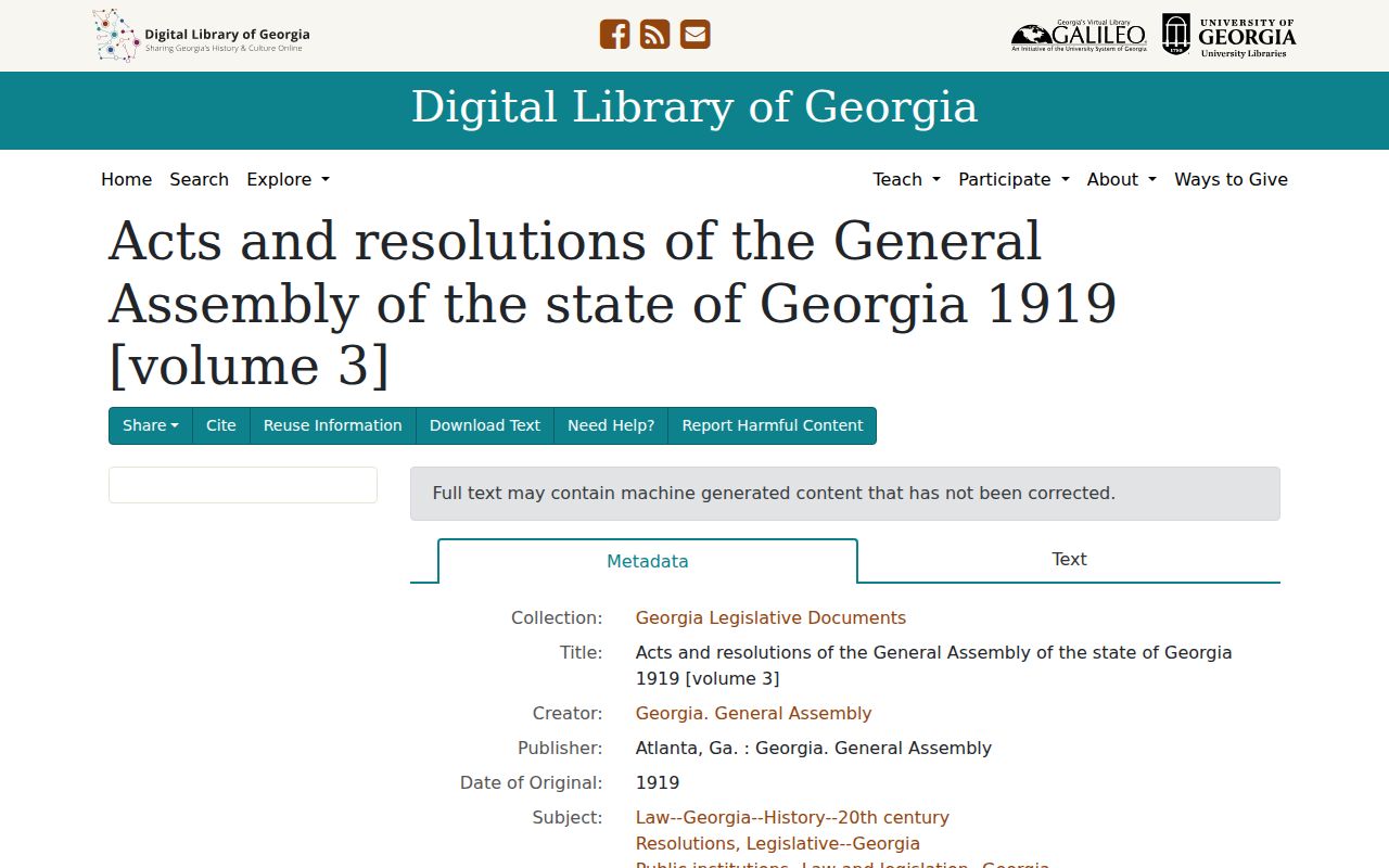 Cobbtown warrant history and 1919 incorporation act source
